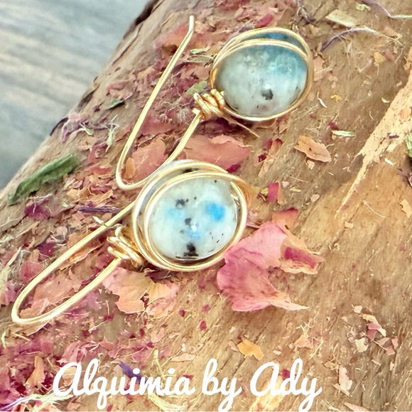 K2 Jasper gold earrings - Picture 1 of 1